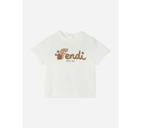 Fendi Kids Fendi Baby Squirrel Logo T-Shirt in White - White - 9 Mths