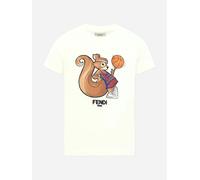 Fendi Kids Fendi Boys Squirrel T-Shirt in White - White - 7 Yrs