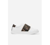 Fendi Kids Leather FF Logo Trainers in White - White - EU 32 UK 13