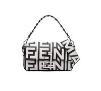 Fendi Preloved Marc Jacobs Nappa Vitello King Logo Print Baguette Satchel In White White