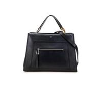 Fendi Preloved Medium Leather Runaway Satchel In Black Black One Size
