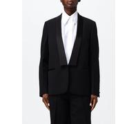 FENDI Single-Breasted Cropped Wool Blazer with Satin Shawl Collar - Size: 44 - female