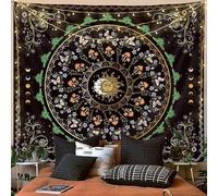 FENDROM Boho Sun Moon Phase Tapestry for Bedroom Aesthetic Green Butterfly Plant Floral Tapestries Wall Hanging Decor Mushroom Large Wall Tapestry for Living Room Dorm