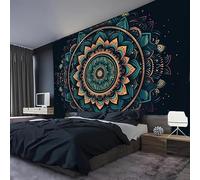 FENDROM Cool Colorful Mandal Tapestry Popular Handicrafts Indian hippie Bohemian Wall Hanging Psychedelic Floral Mandala Wall Art For College Dorm Beach Throws Table Cloth Bedding Tapestry