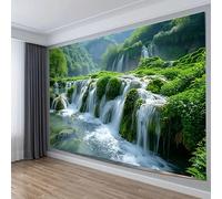 FENDROM Green Misty Forest Wall Tapestry Jungle Mountain Waterfall Nature Tapestry Tree Tapestries for Bedroom Living Room Dorm Decor