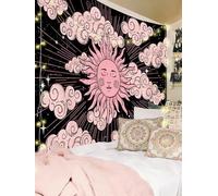 FENDROM Hippe Boho Sun and Moon Tapestry Trippy Celestial Aesthetic Tapestries Mystical Cosmic Burning Sun Wall Hanging Blanket for Bedroom Living room Dorm