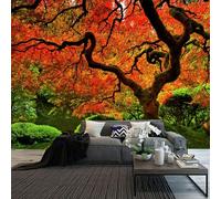 FENDROM Lakeside Red Tree Print Tapestry Nature Old tree Wall Hanging Decorative Psychedelic Scenic Tree Headboard Bedspread Tapestries for Bedroom Living Room Decor