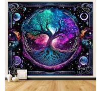 FENDROM Moon Phase Tree of Life Tapestry Moon And Sun Boho Spiritual Aesthetic Wall Hanging Backdrop Blanket for Bedroom Living Room Dorm Decor