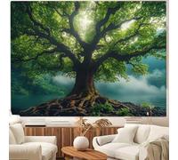FENDROM Nature Green Misty Forest Tree Tapestry Large Landscape Tree Of Life 3D Print Jungle Scenery Tapestries Wall Hanging for Bedroom Living Room Dorm