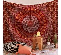FENDROM Popular Handicrafts Indian hippie Bohemian Psychedelic Peacock Mandala Wall hanging College Dorm Beach Throws Table Cloth Bedding Tapestry