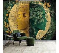 FENDROM Psychedelic Hippie Sun and Moon Tapestry for Bedroom Aesthetic, Fantasy Trippy Mystic Floral Face Vintage Decor Tapestries Wall Hanging Backdrop for Living Room Dorm