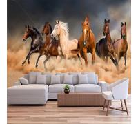 FENDROM Running Horses Tapestry Galloping Wild Farm Animal Lifelike Desert Steed Painting Honor Grace Theme Wall Hanging for Bedroom Living Room