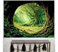 FENDROM Tree Cave Tapestry Misty Forest Fairy Tale tapestry Wall Hanging Natural Sunshine Through Scenery Aesthetic Jungle Living Room Bedroom Office Spring Decoration