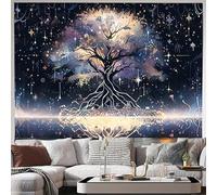 FENDROM Tree of Life Wall Hanging Tapestry Decor Mural Moon Night Abstraction Scrawl Backdrop Blanket Colorful Tree Spiritual Wall Decor Ceiling Living Room Dorm Part