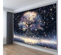 FENDROM Tree of Life Wall Hanging Tapestry Decor Mural Moon Night Abstraction Scrawl Backdrop Blanket Colorful Tree Spiritual Wall Decor Ceiling Living Room Dorm Part