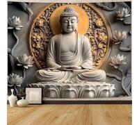 FENDROM Vintage Sitting Buddha Tapestry Wall Hanging Buddhist Statue Tapestries Lotus Meditation Wall Decor Psychedelic Indian Zen Art for Bedroom Living Room Home Decor