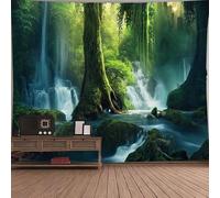 FENDROM Waterfall Jungle Tapestry, Nature Primary Forest Landscape Art Decor for Bedroom Living Room Office Home Mystical Wonderland Scenery Decoration