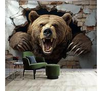 FENDROM Wild Aggressive Powerful Bear Tapestry Wall Hanging Fierce Bear in Wall Holes for Bedroom Animal Tapestries Wall Decor for Home Living Bedroom Dorm