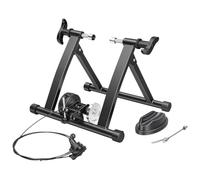 feneihe Indoor Bike Trainer Stand, 6-Speed Magnetic Cycling Rollers With Front Wheel Riser Block, Turbo Machine Fits 700C Or 26-28 Inch Tyres, Quick Release Lever Home Exercise Black