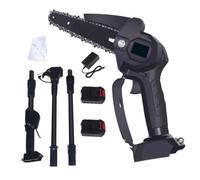 feneihe Mini Chainsaw Cordless Pole Saw, Telescopic Tree Pruner | Rechargeable Battery Electric Wood Cutter, Detachable High Branch Loppers, Portable Garden Equipment Power Tools Black