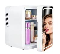 feneihe Mini Portable Cooler for Bedroom, 4L Skincare Refrigerator, Small Drinks Fridge Box, Table Top Electric Chiller 12v, Quiet Car Refrigerators, Travel Makeup Storage White UK