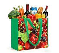 FENELY Extra Large Reusable Canvas Grocery Bags Heavy Duty Foldable 6 Pockets 2 Handles Multi Compartment Tote for Shopping