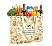 FENELY Extra Large Reusable Canvas Grocery Bags Heavy Duty Foldable 6 Pockets 2 Handles Multi Compartment Tote for Shopping