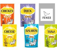 FENES Bundle with Mix of Cat Treats Flavours like Chicken,Duck, Salmon, Tuna and Chesse | Kitten Friendly | Crunchy Treat for Cats | No Artificial Colours