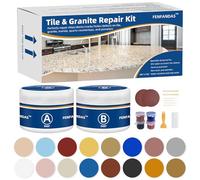 FENFANDAS Tile and Granite Repair Kit, Marble Porcelain Stone and Quartz Countertops Repair Kit for Chips Dents Cracks Holes Scratch, Fix Chipped Edges Corners, Reattaches Missing Pieces