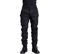 FENG Men's Military Tactical Camouflage Pants Camouflage Adventure Pants Outdoor Multi-Pocket Breathable Waterproof Military Pants Hunting Trousers, mens, black, 32 (EU)