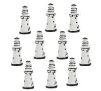 Feng Shui， 10Pcs Miniature Resin Micro Landscape Moss Decor White Lighthouse Desktop Adornment DIY Small Ecological Bottle Ornaments for Garden Craft Displays