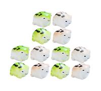 Feng Shui 12pcs Resin Frog Figurines Miniature Frog Ornaments for Garden and Tabletop Decor Micro Landscape Statues with 4 Colors Per Set for Pond Scenes