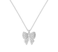 Feng Shui， 18K White Dainty Butterfly Set for, 5A Cub Earring Necklace Ring Set,Infinity Forever Love Knot s Her