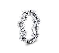 Feng Shui， 2020 Spring Sparkling Daisy Flower Crown Rings for Women 925 Silver DIY Fits for Original Pandora Bracelets Charm Fashion Jewelry