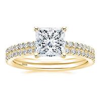 Feng Shui 2CT 925 Sterling Silver Bridal Ring Sets Princess Cut CZ Engagement Rings Promise Rings for her Wedding Bands for Women Size 3-11