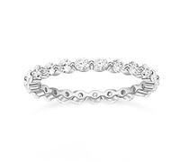Feng Shui， 2mm 925 Sterling Silver Wedding Band Cubic Zirconia Full Eternity Stackable Engagement Ring Size 3-13