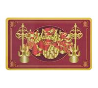 Feng Shui 3 Celestial Guardians Card with Ksiddigarbha's Implements Good Luck and Fortune Warding Off Evil New Year Amulet Plastic Card