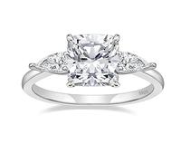 Feng Shui， 3CT 925 Sterling Silver Engagement Rings 3-Stone Oval Cut Cubic Zirconia CZ Wedding Promise Rings for Her Wedding Bands for Women Size 3-11