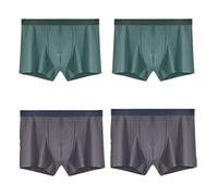 Feng Shui， 4 Pcs/Lot Men's Cotton Stripe Boxer Mens Underpants Underwear Shorts Panties Plus Size