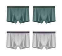 Feng Shui， 4 Pcs/Lot Men's Cotton Stripe Boxer Mens Underpants Underwear Shorts Panties Plus Size