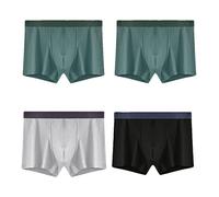 Feng Shui， 4 Pcs/Lot Men's Cotton Stripe Boxer Mens Underpants Underwear Shorts Panties Plus Size