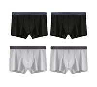 Feng Shui， 4 Pcs/Lot Men's Cotton Stripe Boxer Mens Underpants Underwear Shorts Panties Plus Size