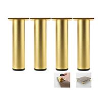Feng Shui， 4pcs Adjustable Furniture Legs, Aluminum Alloy Cabinet Support feet, DIY Metal Replacement Bed Foot Legs with Screws, for Kitchen Cupboard Wardrobe Chair(Color:Gold,Size:12cm/4.72in) (Gold
