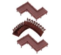 Feng Shui， 4pcs Miniature Fairy Garden Bridges Plastic Chinese Architecture Micro Landscape Figurines for Aquarium Fish Tank Landscaping Decoration DIY Terrarium Ornaments