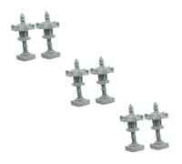 Feng Shui， 6pcs Miniature Stone Pagoda Statue Zen Garden Decor Mini Tower Sculpture for Bonsai Adorn for Outdoor Garden Ornaments