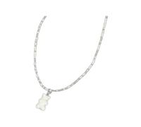 Feng Shui， 925 Sterling Silber Bär Halskette für Frauen, Böhmen Liebhaber Bunte Gummireis Perlen Halskette, Schmuck, Charm, Panda Mädchen, Klaue