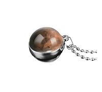 Feng Shui， 925 Sterling Silver Planet for Women Men, Double Sided Venus Earth Glass Dome Necklaces, Gold Saturn Solar System Necklace,