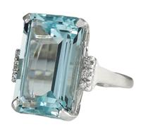Feng Shui， 925 Sterling Silver Sapphire Ring - Shiny Square Blue Gemstone - CZ Zirconia Diamond Topaz - Eternity Ring - Fashion Blue Topaz - Natural Gemstone Birthstone Ring