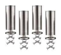 Feng Shui， Adjustable Cupboard Feet Furniture Legs, Thickened Stainless Steel Sofa Feet with Screws, for Table Home Office Kitchen Worktop Bed TV Stand 4PCS (3.5cm/1.38in,Brushed Steel) (Brushed Steel