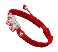 Feng Shui Amulet Red String/Piyao Wealth Lucky Silver Reiki Crystal Chakra Talisman for Prosperity Money Good Luck